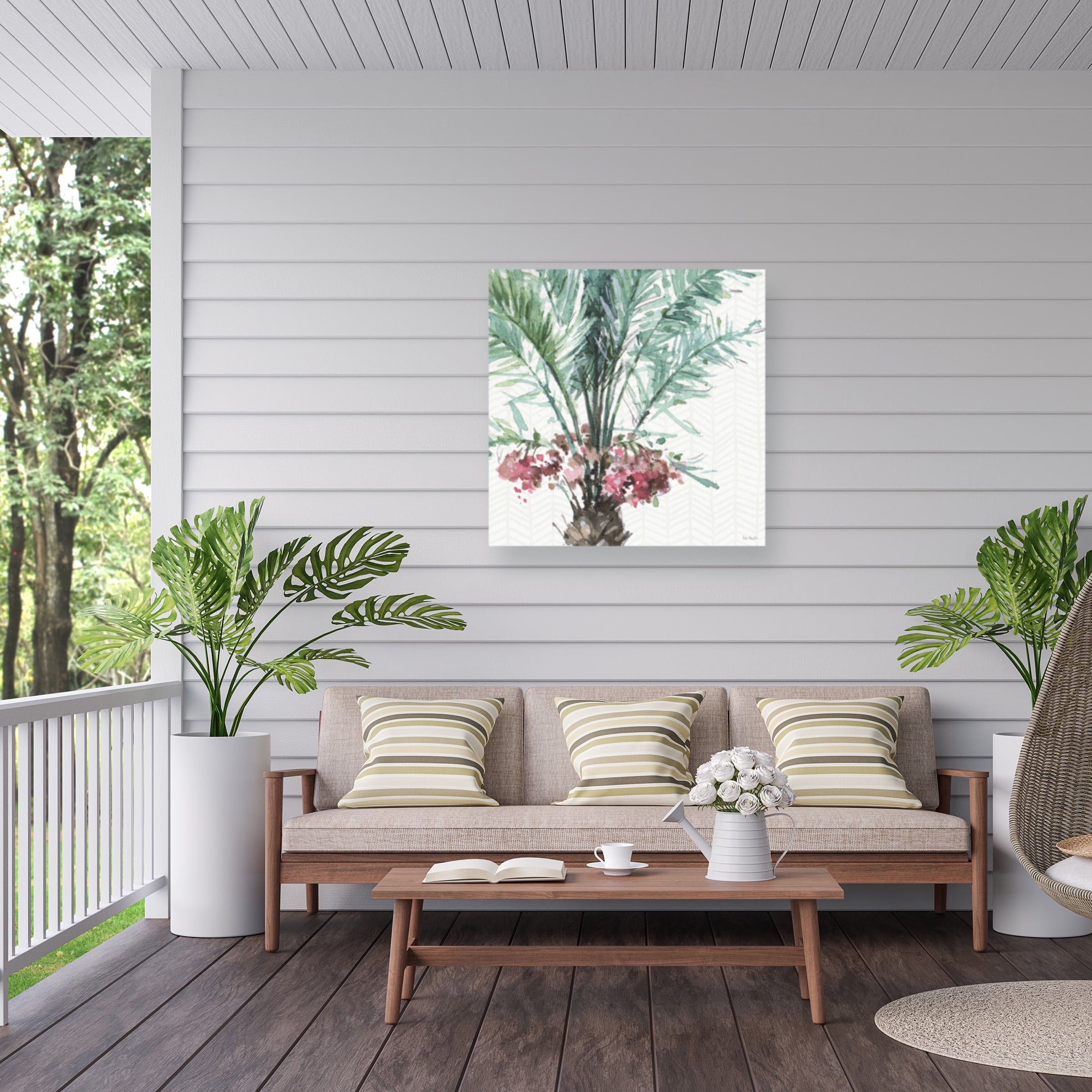 Lisa Audit 'Mixed Greens V' Outdoor Canvas 18x24
