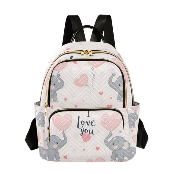 FORMRS Mini Backpack Purse for Women Quilted Travel Daypack Casual Shoulder Bag, Cute Elephant
