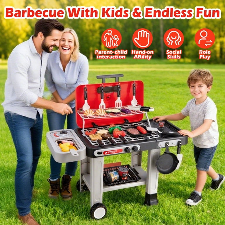 Kids BBQ Grill Playset with Smoke and Sound Effects - 43 Pieces photo 6
