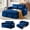 Dark Blue, variant on 54" 3 in 1 Convertible Velvet Sofa Bed, 3 Position Foldable Sleeper Couch with Adjustable Backrest & Pillows, Dark Blue