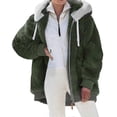 thumbnail image 1 of Fluffy Teddy Fleece Hooded Zipper Jacket For Women, 1 of 5