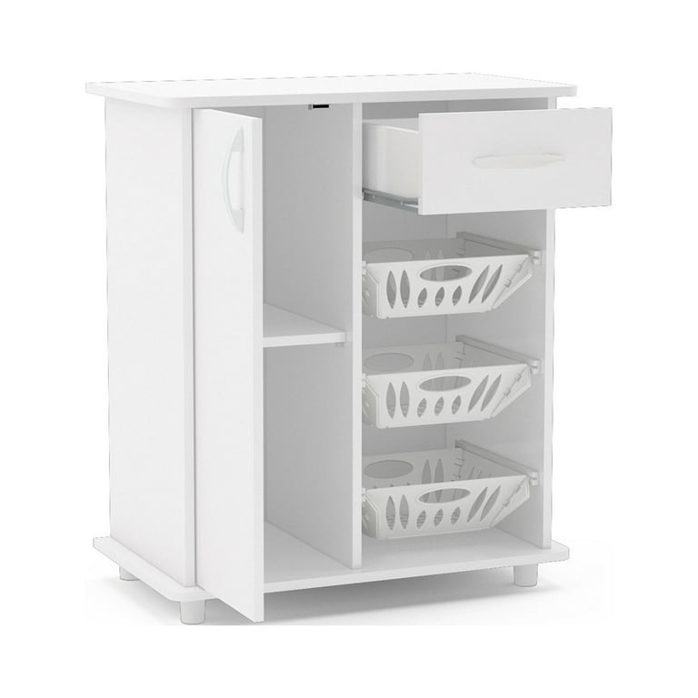 Polifurniture Compact Kitchen Storage Cabinet, White Polifurniture Compact Kitchen Storage Cabinet, White