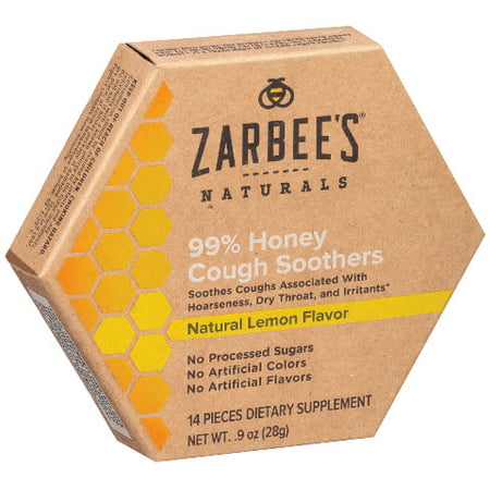 Zarbee's Naturals 99% Honey Cough Soothers, Natural Lemon Flavor, 14 (Best Honey Brand For Cough)