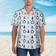 thumbnail image 2 of Fuzoiu penguin tree star Print Hawaiian Shirt for Men, Summer Beach Casual Short Sleeve Button Down Shirts, Men’s Beach Summer Shirts with Pocket,XX-Large, 2 of 7