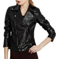 thumbnail image 2 of New Womens Genuine Black Lambskin Leather Jacket Biker Stylish Motorcycle Soft Jacket W203, 2 of 4
