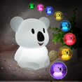 thumbnail image 2 of Luz nocturna recargable de silicona suave con forma de animal, ajuste el brillo y 9 colores mediante control táctil y control remoto, adecuada para niños/adultos (grande, 2 of 5
