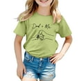 thumbnail image 1 of LUOGENLI T-Shirt pour Filles Impression Goût Mode Col Rond Ample T-Shirt de Loisirs à Manches Courtes pour Filles Travail Vert 3-4 Ans, 1 of 4