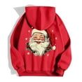 thumbnail image 6 of Telankuip Zip up Hoodies for Women Christmas Retro Santa Claus Graphic Long Sleeve Full Zipper Jackets Loose Drop Shoulder Comfy Drawstring Hooded Sweatshirts with Pockets Red L, 6 of 7