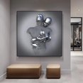 thumbnail image 2 of Amor Corazón Efecto 3D Arte de la pared Escultura de metal abstracta Pintura en lienzo moderna Decoración de la pared 30 * 40 cm, 2 of 4