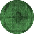 thumbnail image 1 of Ahgly Company Indoor Round Persian Emerald Green Traditional Area Rugs, 7' Round, 1 of 4
