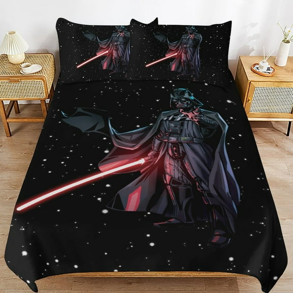 Darth Vader 3-Piece Twin Bedding Set,Kids Bedding Bed Set with 1 Duvet Cover and 2 Pillowcases for Girls Boys Women Men