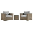 thumbnail image 3 of Modway Convene 3-Piece Outdoor Patio Furniture Set in Cappuccino Gray, 3 of 10