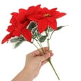 thumbnail image 3 of SWETRACE Faux Poinsettia Outdoor Decorative Red Cloth 4Pcs, 3 of 8