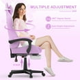 thumbnail image 2 of SOONTRANS Purple Gaming Chair with Footrest, Lovely Cute Bunny Ear Game Gamer Computer Chair with Massage Lumbar Support Headrest, Kawaii Desk Chair Chairs for Granddaughter,Sister,Girlfriend, 2 of 7