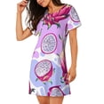 thumbnail image 2 of Logiee Dragon Fruit Print Nightgowns for Women,Soft Short-Sleeved Lightweight Sleepwear, Loose Sleepshirts, 2 of 6