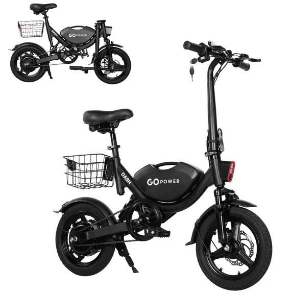 Gopowerbike Go Dash Compact Folding Adult Mini Ebike | 400W 36V 20mph Top Speed | 14yo and Above