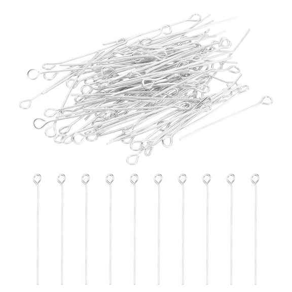 Uxcell 30mm Open Eye Pins, 150Pcs 21 Gauge Metal Head Pins Needles, Silver Tone