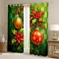 thumbnail image 2 of jejeloiu Christmas Red Leaves Curtains Pack of 2 (42x84 Each),Christmas Lantern Curtains Blackout,Happy New Year Bedroom Curtains For Men Women,Lightweight Room Decor, 2 of 6