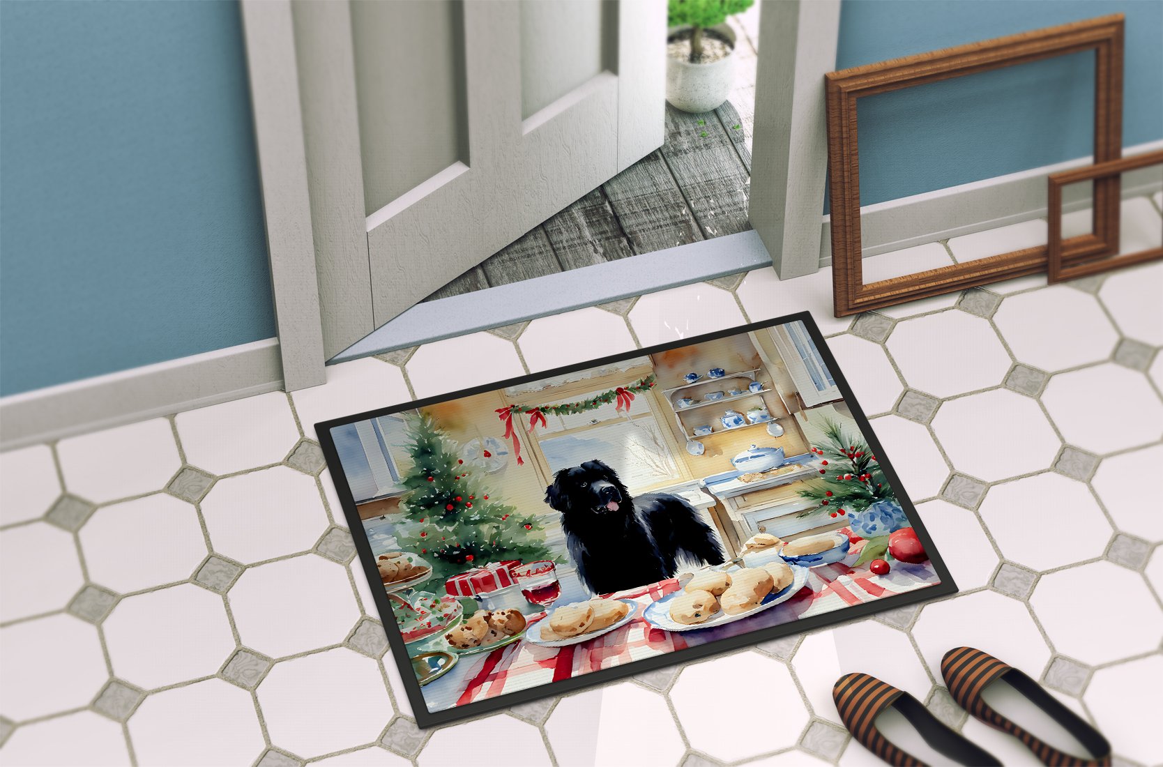 Carolines Treasures DAC3854MAT 18 x 27 in. Unisex foundland Christmas Cookies Doormat