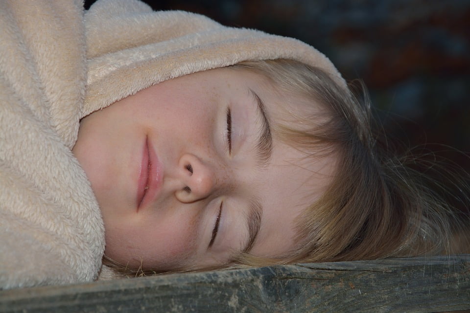 Night Child Sleeping Sleep Girl Tired Blanket20 Inch By 30 Inch