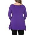 thumbnail image 2 of 24seven Comfort Apparel Plus Size Ruched Sleeve Swing Tunic Top, 2 of 4