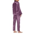 thumbnail image 3 of Qertyioot Femmes Décontracté en Vrac Solide Col Rond Pantalon à Manches Longues Home Set Summer Épargne, 3 of 6