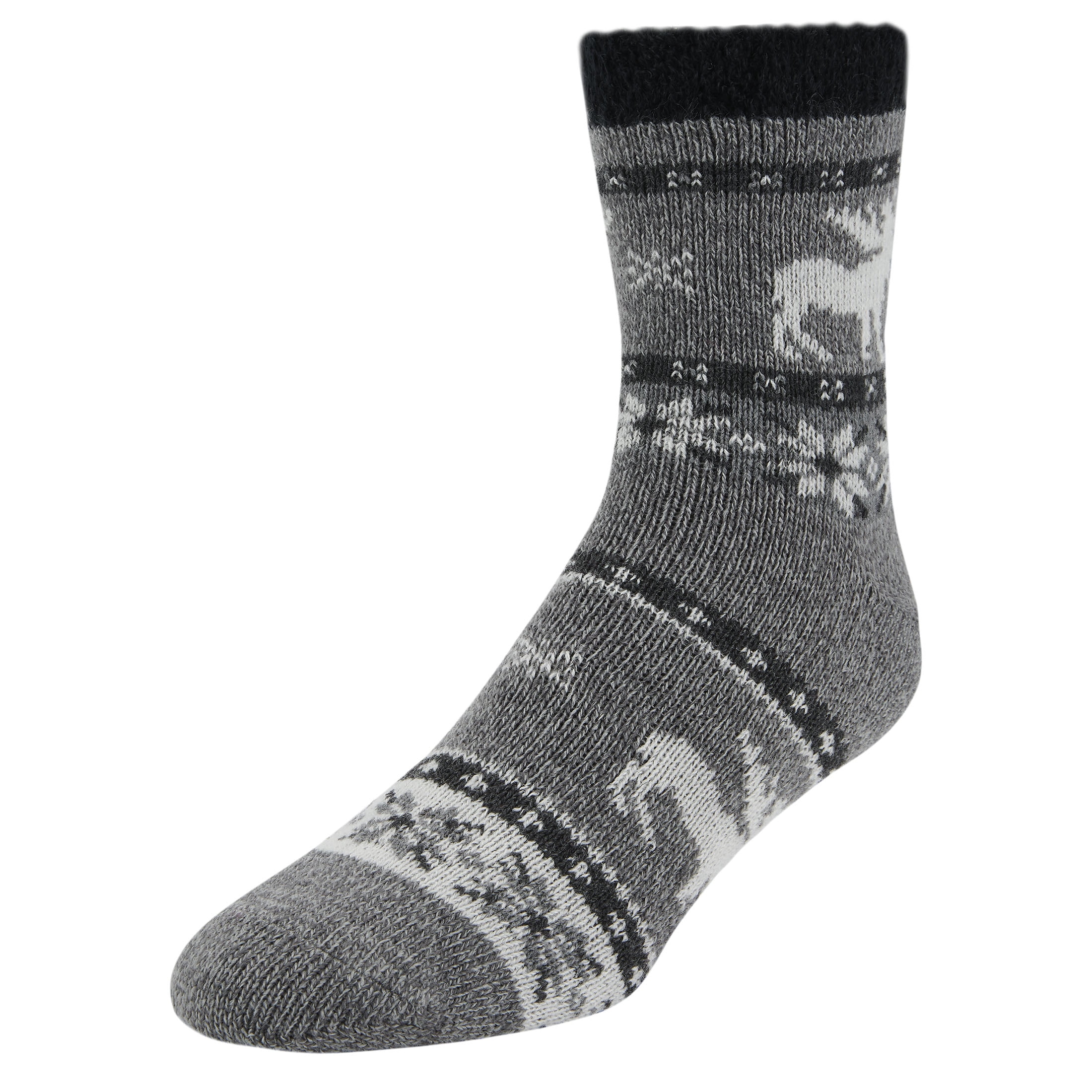 Airplus Dual Layer Holiday Crew Sock, Home for Christmas, Men's Large 3 Pack