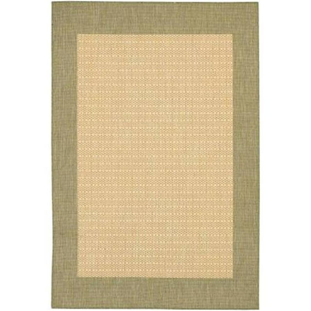 Couristan 10055005023119U 2 ft. 3 in. x 11 ft. 9 in. Recife Checkered Field Rug - Natural & Green