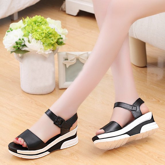 Ichuanyi Womens Shoes Clearance Women's Summer Sandals Shoes Peep-toe Low Shoes Roman Sandals Ladies Flip Flops