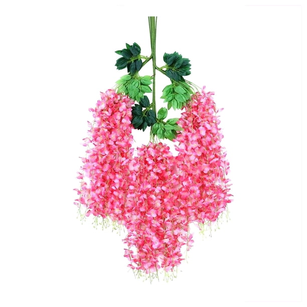 Flores artificiales de glicina, guirnalda colgante de glicina falsa, cadena de flores de seda sintética para arco de boda, ceremonia, fiesta, jardín, hogar, decoración de fondo.