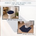 thumbnail image 2 of Home Weavers Essence Microfiber 2-Piece Bath Rug Set, 18" x 18", 20" x 20", Navy, 2 of 4