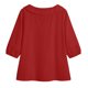 thumbnail image 4 of Mujeres Manga Corta Tops 3/4 Manga Blusa Ruffle Puff Cordón de Lino Color Sólido Casual Camisa de Verano, 4 of 5
