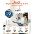 thumbnail image 2 of Industrial Sewing Machine, 550W Lockstitch Sewing Machine Set with Servo Motor and Table Stand, Auto Thread Trimmer, 5000 SPM High Speed, Metal Frame, LCD Panel, LED Light, for Cotton, Denim, 2 of 6