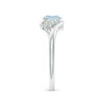 thumbnail image 3 of ANGARA Natural Oval Aquamarine Bypass Ring with Trio Diamond Accents in 14K White Gold for Women (Size-6x4mm) | March Birthstone, Anniversary, Jewelry Gift for Women | Natural Aquamarine Ring, 3 of 9