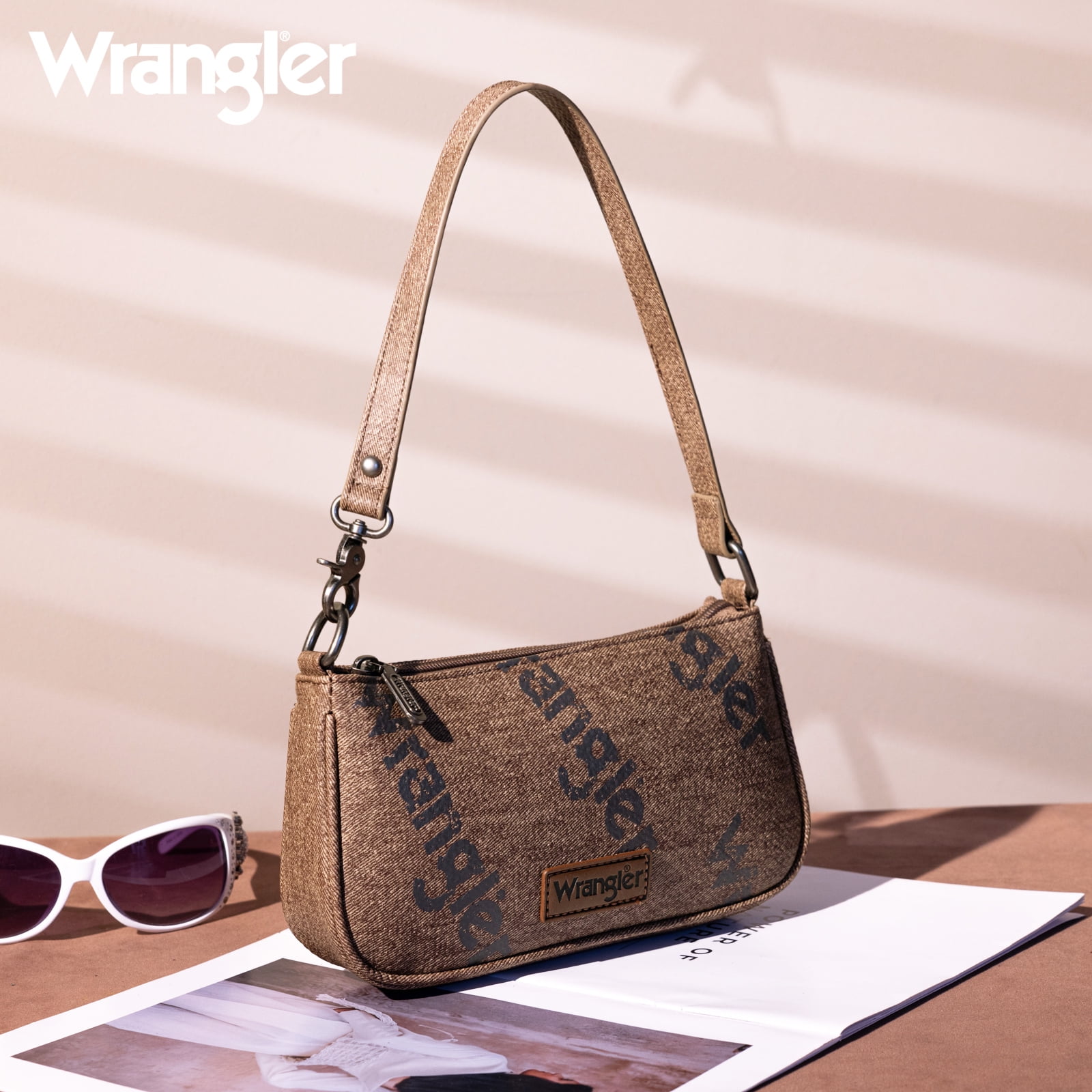 Wrangler Shoulder Bag for Women 90s Retro Top-Handle Hobo Handbag