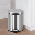 thumbnail image 3 of YRLLENSDA Bathroom Trash Can with Lid, Step Trash Can with Foot Pedal, Small Kitchen Trash Can, Stainless Steel Garbage Can for Bedroom Kitchen Office, Step On Trash Bin 1.6 Gallon, Silver, 3 of 7