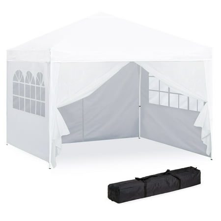Best Choice Products 10x10ft Lightweight Portable Instant Pop Up Canopy Shade Shelter Gazebo Tent with Carry Case and Side Walls, (Best Canopy For Windy Conditions)