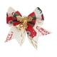 thumbnail image 1 of Colgante de lazo para árbol de Navidad con cascabel, caja de regalo navideña, decoración de lino con lazo de letras estampado para manualidades y fiestas (rayas rojas, verdes y cascabel dorado), 1 of 6
