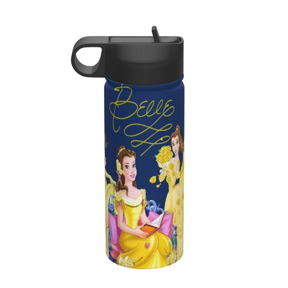Belle Kids Insulated Water Bottle With Straw - 18 Oz Stainless Steel Double Wall Vacuum Cup, Leakproof, Bpa Free, Suitable For Boys And Girls