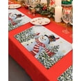 thumbnail image 4 of Snowman Christmas Placemats Set of 4 Winter Christmas Tree Snowflakes Linen Heat Insulation Washable Place Mats, Rustic Non-Slip Table Mats for Dining Table Party Kitchen Decor,13x19 Inch, 4 of 4