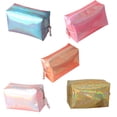 thumbnail image 2 of Bolso cosmético holográfico de cuero PU para mujer, bolso de viaje impermeable con cremallera portátil, organizador de bolsos de maquillaje, estuche para artículos de tocador kenally BB6802-05, 2 of 7