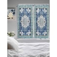thumbnail image 3 of Bedroom Curtains 63 Inches length, Blue Boho Window Treatment Curtain Drapes, Farmhouse Bohemian Medallion Oriental Flower Rod Pocket Curtain Panels for Living Room Kitchen, 42"x63", 2 Panels, 3 of 7