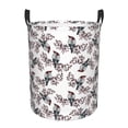 thumbnail image 6 of Lsque Bird pattern Laundry Hamper Basket, Tall Woven Rope Hamper Basket for Clothes, Lightweight Storage Basket, Collapsible Waterproof-Small, 6 of 8