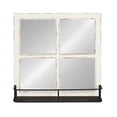 thumbnail image 4 of Kate and Laurel Jackson Distressed Wood Windowpane Mirror with Metal Shelf, White, 4 of 10