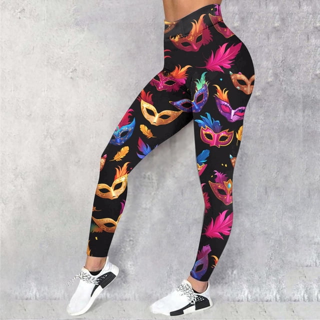 MHFRRA Compression Leggings pour Femmes Imprimé Carnaval Taille Haute Leggings de Yoga TTG