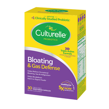 Culturelle Bloating and Gas Defense Capsules, Helps Relieve Bloating and Indigestion, Adult, 30 Count