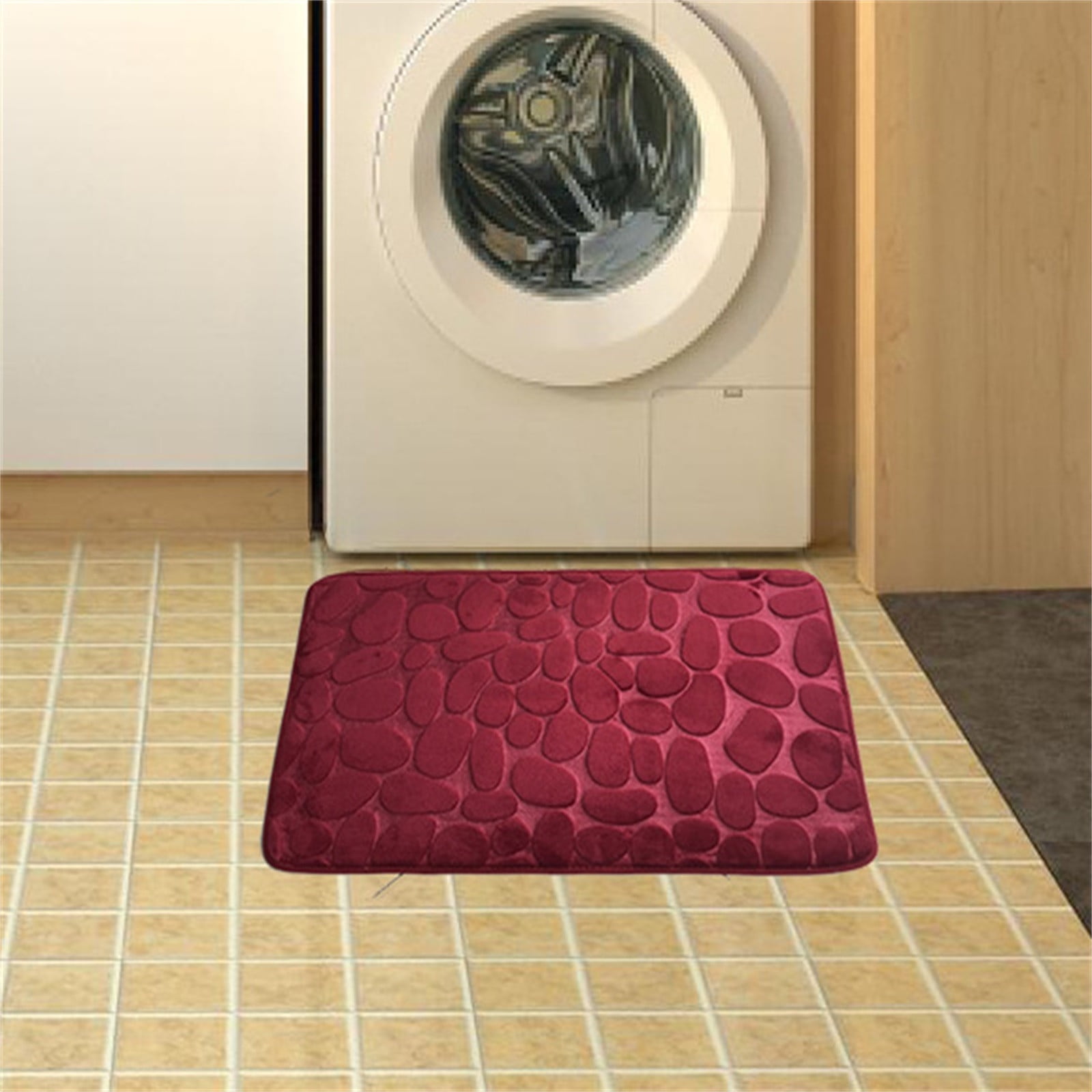 Rewenti 3pcs Solid Color Bathroom Rug Set Bathroom Toilet Soft Carpet Anti-Slip Mat Bathroom Toilet Floor Mat Household Supplies, Bronze