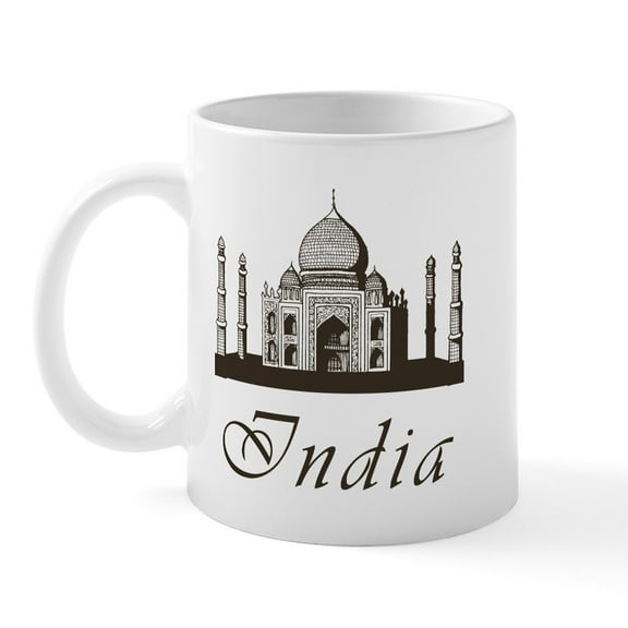 CafePress - Retro India Taj Mahal Mug - 11 oz Ceramic Mug - Novelty Coffee Tea Cup