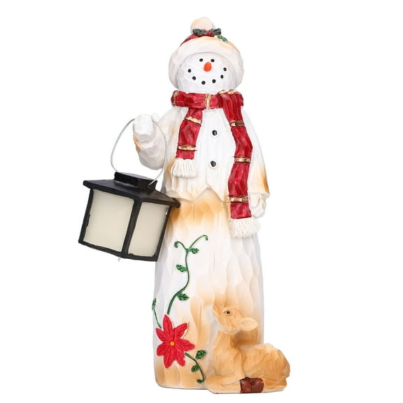 Snowman Figurine Lifelike Adorable Appearance Resin Durable Snowman Decor For Desktop Office Festival