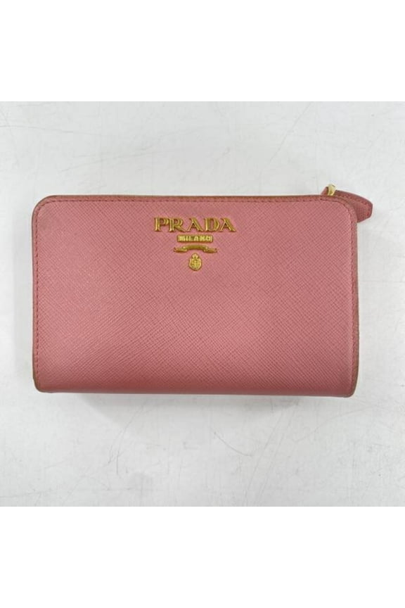 Pre-Owned PRADA Bifold Wallet 1ML018 Saffiano Pink Prada